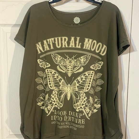 Natural Mood Olive Green Graphic Tee - Picture 1 of 4
